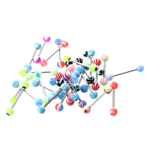 30 x Assorted Tongue Nipple Bar Ring Barbell Piercing