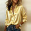Women's Striped  Button Down Shirt Long Sleeve Collared-Blue XL 5