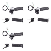 3X 36V Electric Scooter Throttle Grip with Key Lock Power Indicator for Electric Bikes Motorcycles