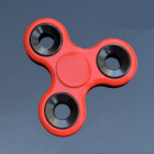 (Red)Fidget Spinner Toys Plastic Alloy Material Solid Color Rotate Decompression