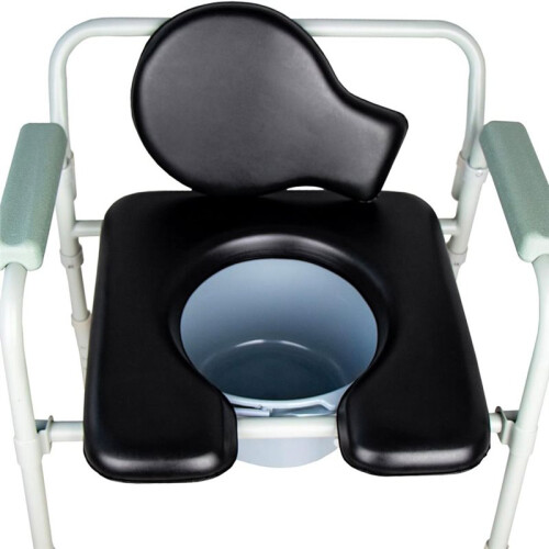 PU Commode  Cushion Universal Toilet Chair, Sponge Padded Soft Pad for Bedside Commode ,with Two White Snaps 1