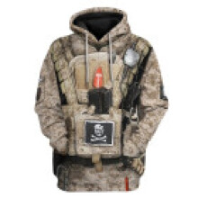 (Beige,5XL)Uniformes Históricos del Ejército Patrón 3D Sudadera con Capucha Juegos con disfraces Suéter Hombres Chaqueta Mujeres
