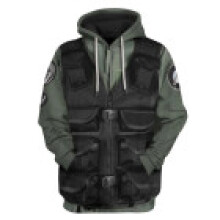 (Green Black,M)Uniformes Históricos del Ejército Patrón 3D Sudadera con Capucha Juegos con disfraces Suéter Hombres Chaqueta Mujeres