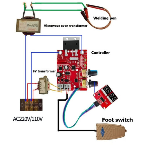 NY-D01 Control Board 100A Spot Welding Machine Control Board  Panel Adjust  Current Digital Display 1