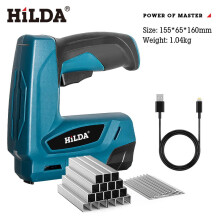 Lithium Battery Electric Nail & Staple Gun, Blue, 2000 Nails Included for Home DIY Woodworking