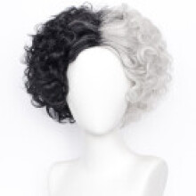 (Style E) Vil De Cruella Wig Cosplay Women Black White Dress Up Fashion Halloween Party