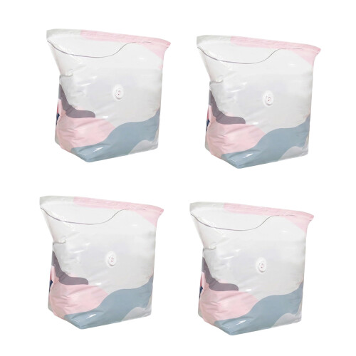 Vacuum Bags for Bedding and Garment Storage with-M four pack