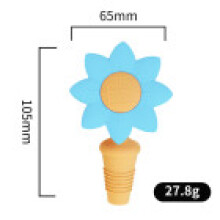 (Blue Sunflower)Silicone Cowboy Hat Wine Seal With Patented Design For Gift And Home Accessories Bar