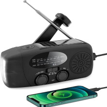 Emergency Radio, Hand Crank Solar Charger, SOS Alarm & Flashlight Survival Kit