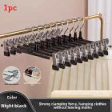 (Black)Non Slip Trousers Hangers With Clips Space Saving Skirt Hangers For Closet Metal Pants Hangers With Coating