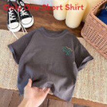 (Gray,140cm)Baby Boy Girl T Shirt With Breathable Cotton And Cartoon Pattern Summer For