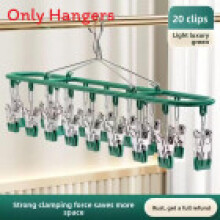 (Green)Durable Metal Pants Holder With Non Marking Clips For Bedroom Closet Storage