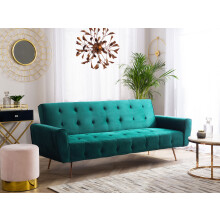 Sofa Bed 3 Seater SELNES Velvet Emerald Green