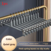 (Gray)Non Slip Trousers Hangers With Clips Space Saving Skirt Hangers For Closet Metal Pants Hangers With Coating