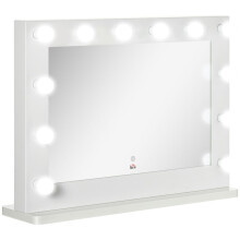 Hollywood LED-spiegel met aanraakbediening, 12 lampjes, wit
