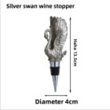 (Swan Silver)Animal Bottle Stopper Black Seals Cork For Wine Preservation And Use Home
