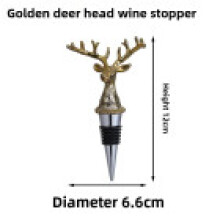 (Deer Gold)Animal Bottle Stopper Black Seals Cork For Wine Preservation And Use Home