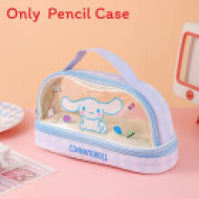 (BlueCinnamoroll) Red Cat Kt Double Layer Transparent Pen Case With Storage For Stationery School And