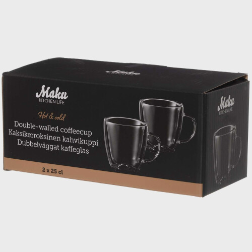 Doppelwandige Glaskaffeetassen, 25 cl, 2er-Set 2