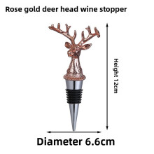 (Deer Rose Gold)Animal Bottle Stopper Black Seals Cork For Wine Preservation And Home Use