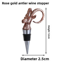 (Antelope Rose Gold)Animal Bottle Stopper Black Seals Cork For Wine Preservation And Home Use