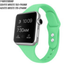 (Green,42mm)For Iwatch 38mm 42mm Strap Bracelet Band Sports Silicone Replace Solid Color