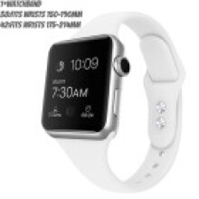 (White,42mm)For Iwatch 38mm 42mm Strap Bracelet Band Sports Silicone Replace Solid Color