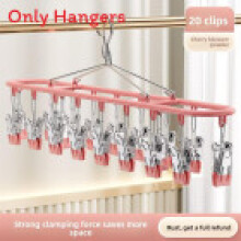 (Pink)Durable Metal Pants Holder With Non Marking Clips For Bedroom Storage Closet