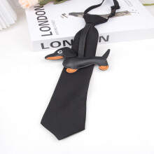 (Black)Dachshund Cartoon Pattern Necktie With Convenient Knot Style For Adults And Performances