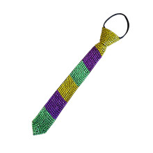 (YellowPurple)Water Drilled Tie Adornment With Rhinestones For Adults Stylish For Office And Events Party