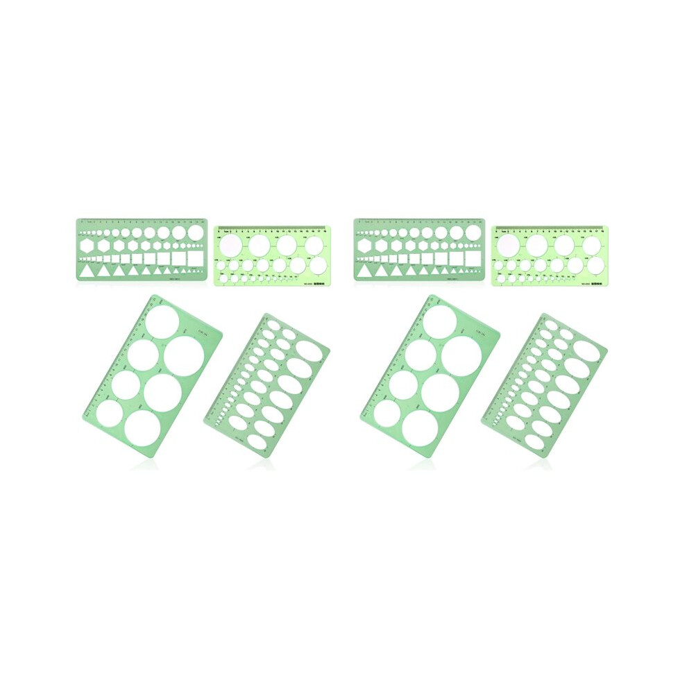 8Pcs Circle Template For Drawing, Drafting Tool Geometric Round Circle And Oval Stencil Formwork Ruler Measuring Tool 6033617740438