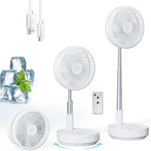 8 Inch USB C Portable Fan, 4 Speed Rechargeable Remote Oscillating Fan for RV Cruise (White)
