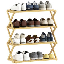 4-stöckiges Schuhregal aus Bambus für 12 Paar Schuhe, Natur