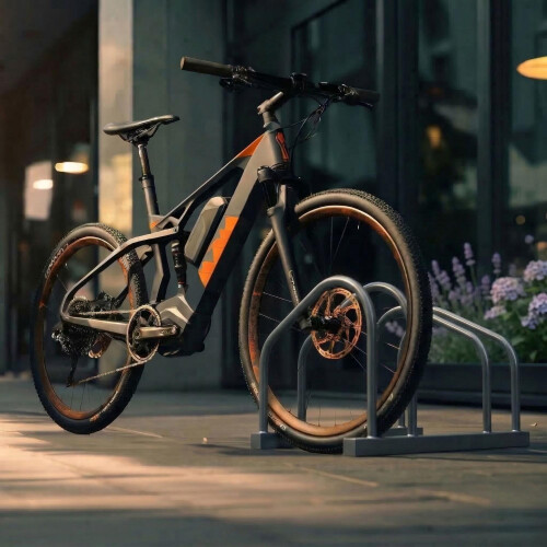 Cykelstativ, gulv- eller vægmontering, stål, 65 mm dæk