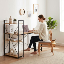 Escritorio de ordenador con estantes, 120x60 cm MDF, estilo loft