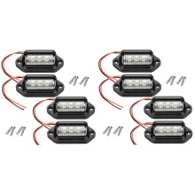 8Pcs 12V 6 SMD LED Exterior License Plate Tag Light License Plate Lamp Taillight for Car Truck RV Trailer Boat