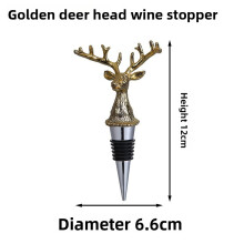 (Deer Gold)Rolha de garrafa animal selos pretos cortiça para preservação de vinho e uso doméstico