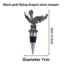 (Dragon Gun Black)Rolha de garrafa animal selos pretos cortiça para preservação de vinho e uso doméstico