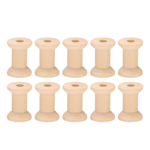 80Pcs Wooden Empty Thread Spools Natural Color 29mm X23mm 1