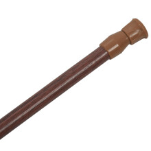 3X Extendable Telescopic Spring Loaded Net Voile Tension Curtain Rail Pole Rods,70-120cm,Wood Color