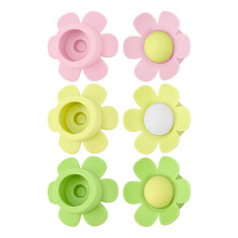 Bathroom Sink Opening Trim Cover Set, 6 Count Silicone Flower