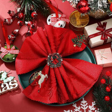 18 Pieces Christmas Napkin Rings Set Metal Christmas Napkin Holder Christmas Tree Napkin Ring Decor