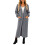 Women's Thin Type Stylish Cable Knit Cardigan with-Gray M 1