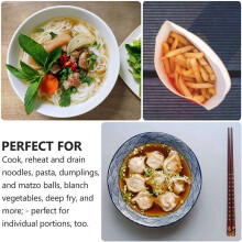 5X Noodle Strainer Stainless Steel Noodle Basket Multifunction Serving Basket Kitchen Strainer Drainer Kitchen Utensil