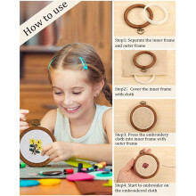 30 Uds Aros de Bordado Círculo de Bordado de Madera Imitado Círculo de Marco de Exhibición Redondo para Manualidades de Costura Y Colgar