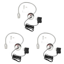 3X Dimmable Reading Lamp, Bed Lights with Plug Wired for Bedroom Bedside, Flexible Gooseneck Book Light, US Plug