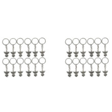 60Pcs Silver Color Guardian Angel Key Ring Zinc Alloy Pendant Wedding Birthday Party Baby Shower Baptism Communion