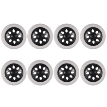 8X Black White Plastic Core Foam Shopping Trolley Cartwheel Casters