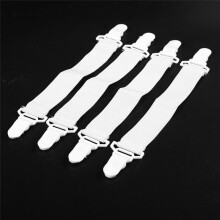 16 Pcs Home White Elastic Mattress Bed Sheet Grippers Clips