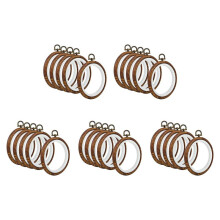 25Pcs Embroidery Hoops Imitated Wood Embroidery Circle Round Display Frame Circle for Art Sewing and Hanging